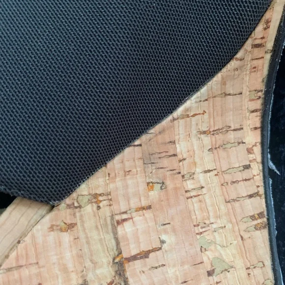 Donald J Pliner Black Mesh Cork Wedge Sandals - Picture 9 of 13